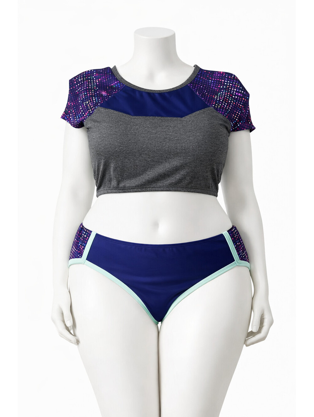 Roxy Sunset Shorty L & Crop Top M 78% Nylon Lycra Swim Set NWT hygiene in place